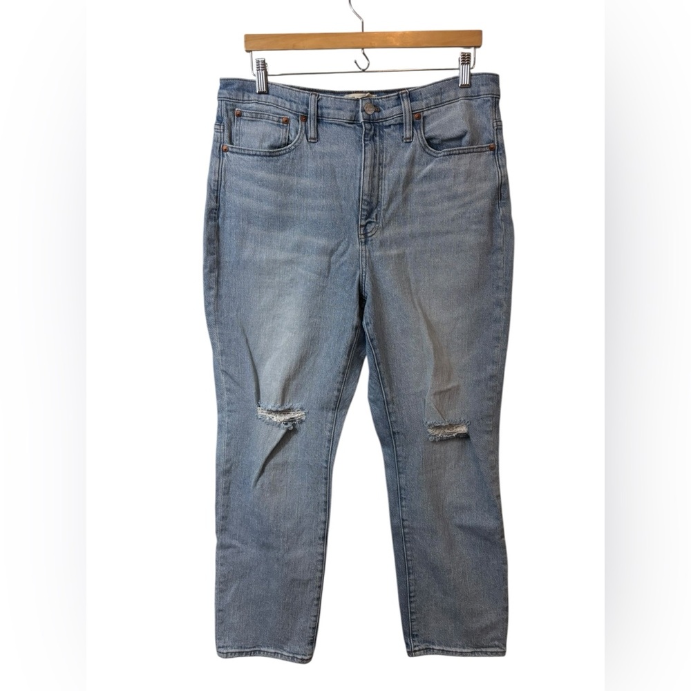 MADEWELL | denim blue jeans the high rise slim crop boyfriend 31